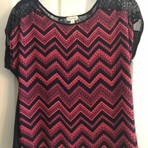 Navy and Pink Top, 1X